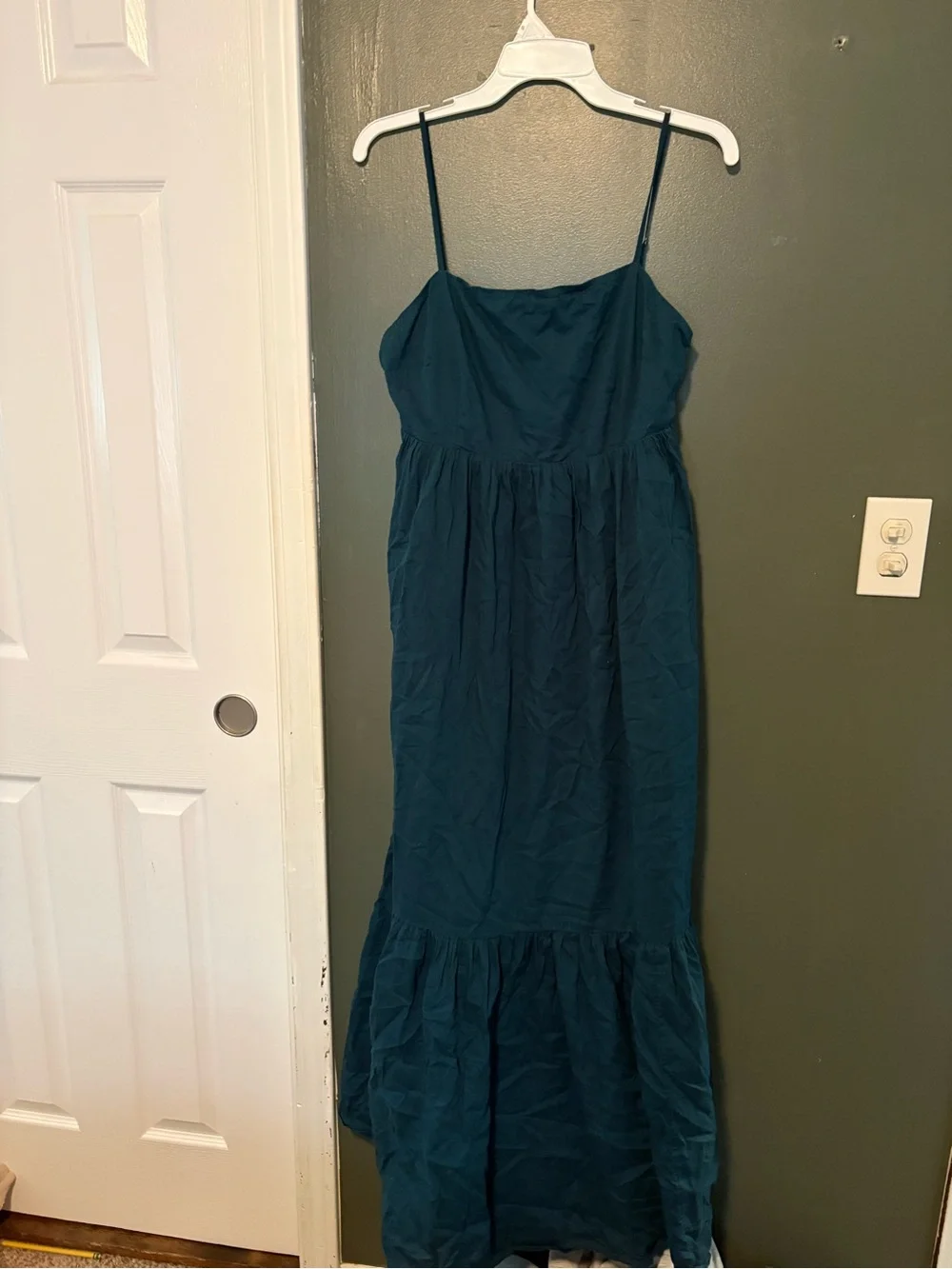 Abercrombie & Fitch Teal Spaghetti-Strap Maxi Dress